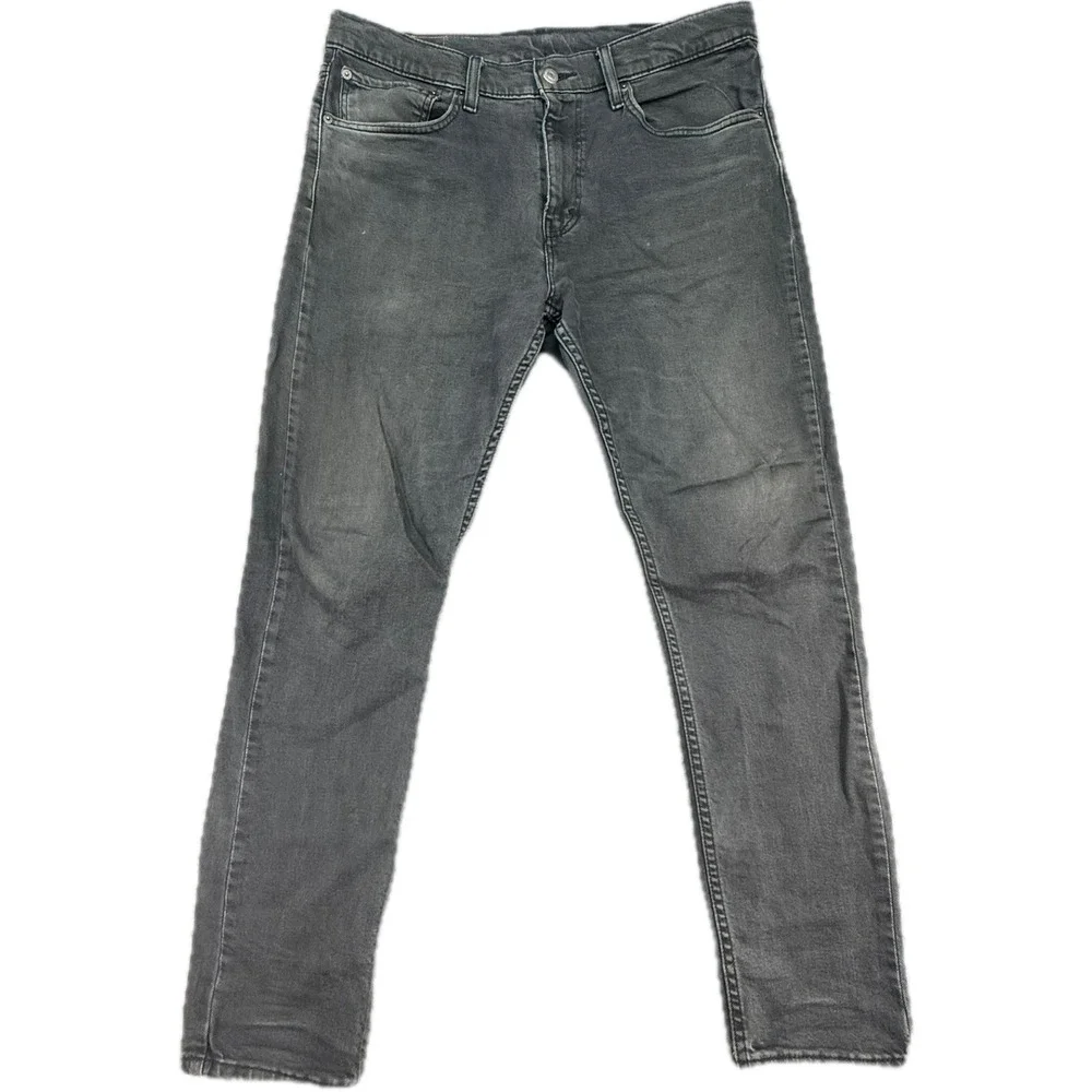 Levi's 512 Slim Taper Jeans Mens 34x32 Gray Charcoal Stretch Denim Pants‎